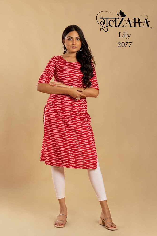 LILY 2075-2079 By Gulzara Printed Kurtis Catalog